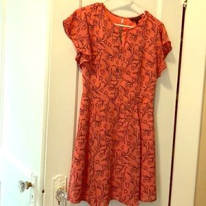 Floral salmon and navy dress